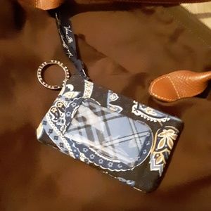 Vera Bradley ID holder/key chain in blue pattern